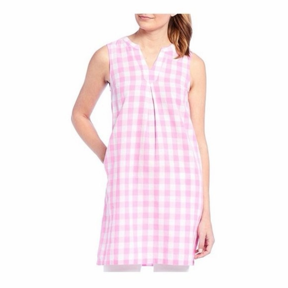 Joules Pink Gingham Sleeveless Shift Dress
